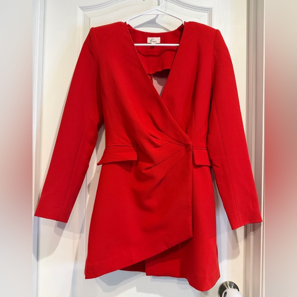NWOT Lena Bold Red Long Sleeve Blazer Dress
